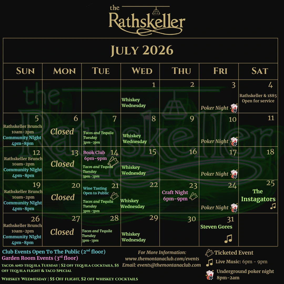 Rathskellar Calendar - Montana Club